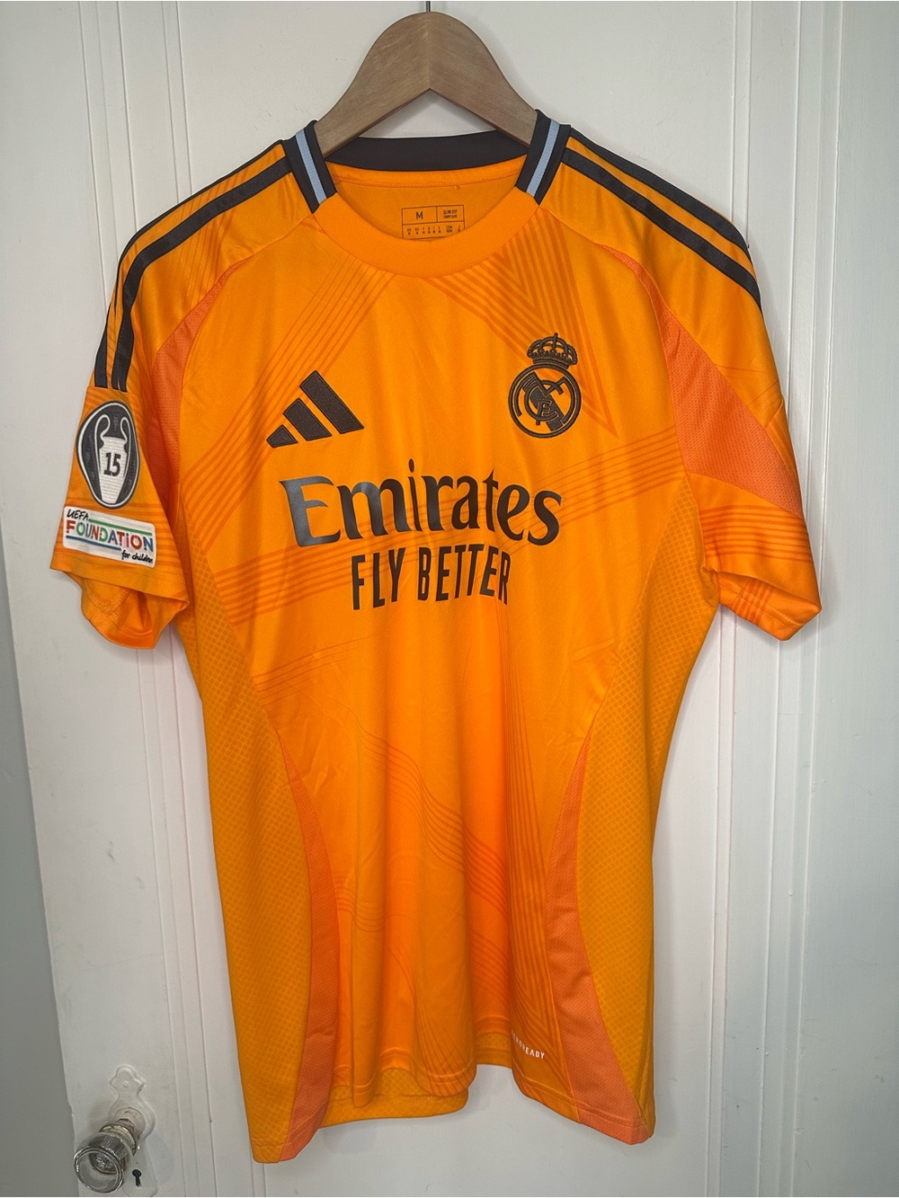 adidas Real Madrid Emirates Men's Orange and Black Away Jersey